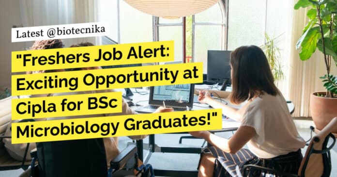 Fresher Job at Cipla - BSc Microbiology