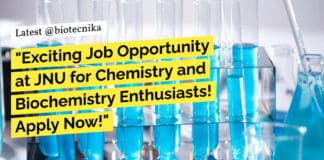 JNU Biochemistry JRF Job - Applications Invited