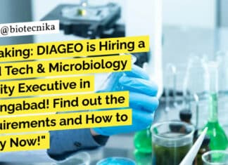 Quality Executive Job at DIAGEO - Food Tech & Microbiology Apply