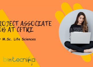 CFTRI Project for Life Science - MSc Biochem & Microbiology