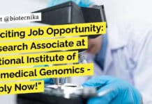 Exciting Job Opportunity: Research Associate at National Institute of Biomedical Genomics – Apply Now! Research Associate at NIBMG - PhD Biology, Comp Bio Apply