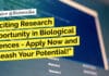 Exciting Research Opportunity in Biological Sciences – Apply Now and Unleash Your Potential! "Exciting Research Opportunity in Biological Sciences - Apply Now and Unleash Your Potential!"