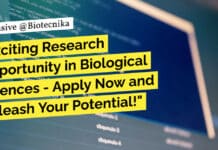 Exciting Research Opportunity in Biological Sciences – Apply Now and Unleash Your Potential! "Exciting Research Opportunity in Biological Sciences - Apply Now and Unleash Your Potential!"