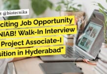 "Exciting Job Opportunity at NIAB! Walk-In Interview for Project Associate-I Position in Hyderabad"