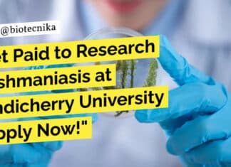 "Get Paid to Research Leishmaniasis at Pondicherry University - Apply Now!"