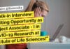 Walk-in Interview: Exciting Opportunity as Project Associate – I in COVID-19 Research at Institute of Life Sciences! "Walk-in Interview: Exciting Opportunity as Project Associate - I in COVID-19 Research at Institute of Life Sciences!"
