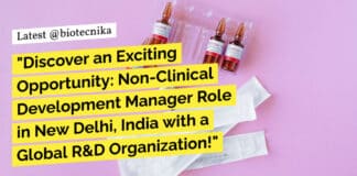 "Discover an Exciting Opportunity: Non-Clinical Development Manager Role in New Delhi, India with a Global R&D Organization!"