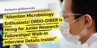 "Attention Microbiology Enthusiasts! DRDO-DIBER is Hiring for Junior Research Fellowships! Walk-In Interview Details Inside!"