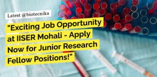 "Exciting Job Opportunity at IISER Mohali - Apply Now for Junior Research Fellow Positions!"