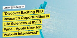 IISER Pune PhD Life Sciences Research Recruitment - Apply Now!