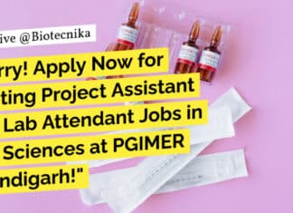 PGIMER Life Sciences Project Job Recruitment - Applications Invited Now!