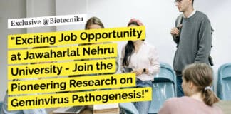 JNU Genetics SRF Job - Life Sciences, Biotech & Biochem Apply