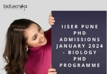 IISER Pune PhD Admissions January 2024 – Biology PhD Programme IISER Pune PhD 2024 Admissions (January)