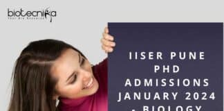 IISER Pune PhD 2024 Admissions (January)