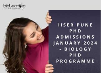 IISER Pune PhD 2024 Admissions (January)