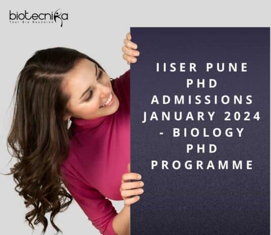 IISER Pune PhD 2024 Admissions (January)