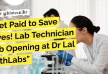 Get Paid to Save Lives! Lab Technician Job Opening at Dr Lal PathLabs "Get Paid to Save Lives! Lab Technician Job Opening at Dr Lal PathLabs"