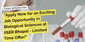 IISER Bhopal Biological Sciences Job Recruitment - Apply Now!