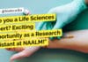 Exciting opportunity as a Research Assistant at NAALM, Bangalore "Are you a Life Sciences expert? Exciting opportunity as a Research Assistant at NAALM!"
