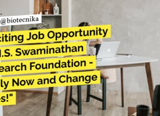"Exciting Job Opportunity at M.S. Swaminathan Research Foundation - Apply Now and Change Lives!"