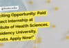 Exciting Opportunity: Paid Project Internship at Institute of Health Sciences, Presidency University, Kolkata. Apply Now! Project Intern Presidency University - Applications Invited