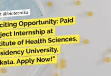 Project Intern Presidency University - Applications Invited