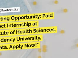 Project Intern Presidency University - Applications Invited