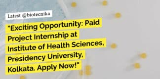 Project Intern Presidency University - Applications Invited