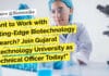 Want to Work with Cutting-Edge Biotechnology Research? Join Gujarat Biotechnology University as a Technical Officer Today! Biological Sciences Job GBU - Apply For Tech Officer Post