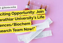 Exciting Opportunity: Join Bharathiar University’s Life Sciences/Biochem Research Team Now! Bharathiar University Life Sciences/ Biochem Research Recruitment