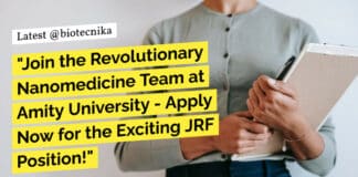 "Join the Revolutionary Nanomedicine Team at Amity University - Apply Now for the Exciting JRF Position!"