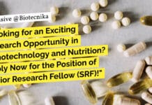 Looking for an Exciting Research Opportunity in Nanotechnology and Nutrition? Apply Now for the Position of Senior Research Fellow (SRF)! "Looking for an Exciting Research Opportunity in Nanotechnology and Nutrition? Apply Now for the Position of Senior Research Fellow (SRF)!"