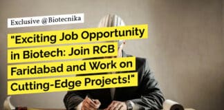 "Exciting Job Opportunity in Biotech: Join RCB Faridabad and Work on Cutting-Edge Projects!"