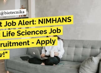 NIMHANS BSc Life Sciences Job Recruitment - Apply Online Now!