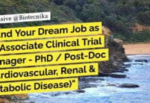 Land Your Dream Job as an Associate Clinical Trial Manager – PhD / Post-Doc (Cardiovascular, Renal & Metabolic Disease) "Land Your Dream Job as an Associate Clinical Trial Manager - PhD / Post-Doc (Cardiovascular, Renal & Metabolic Disease)"