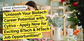 Cytiva BTech & MTech Biotech Job Recruitment - Apply Now!