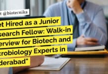 Get Hired as a Junior Research Fellow: Walk-in Interview for Biotech and Microbiology Experts in Hyderabad NIPHM Biotech Microbiology JRF Job - Attend Walk-In-Interview