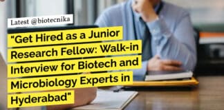 NIPHM Biotech Microbiology JRF Job - Attend Walk-In-Interview