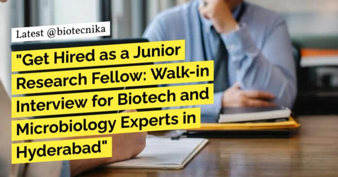 NIPHM Biotech Microbiology JRF Job - Attend Walk-In-Interview NIPHM Biotech Microbiology JRF Job - Attend Walk-In-Interview