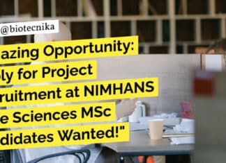 Life Sciences MSc Candidates Apply Online at NIMHANS