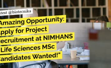 Life Sciences MSc Candidates Apply Online at NIMHANS