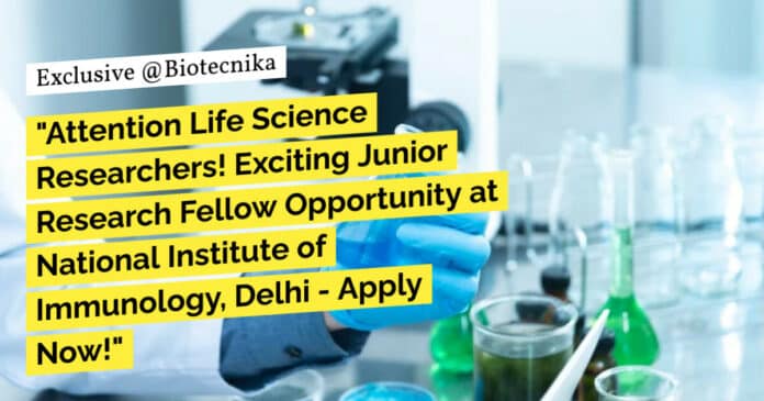 NII Delhi Job Recruitment - MSc Life Sciences Apply