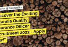 Latest Britannia Quality Assurance Officer Recruitment 2023 – Apply Now! Britannia Food Tech Job