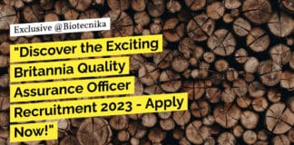 Britannia Food Tech Job