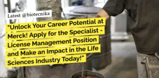 "Unlock Your Career Potential at Merck! Apply for the Specialist - License Management Position and Make an Impact in the Life Sciences Industry Today!"
