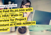 Get Paid Rs.20,000 with 24% HRA! Walk-in Interview for Project Assistant at ICMR-NIRRCH Mumbai "Get Paid Rs.20,000 with 24% HRA! Walk-in Interview for Project Assistant at ICMR-NIRRCH Mumbai"