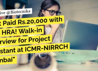 "Get Paid Rs.20,000 with 24% HRA! Walk-in Interview for Project Assistant at ICMR-NIRRCH Mumbai"