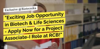 MSc Biotech Jobs India - MSc Life Sciences Job RCB