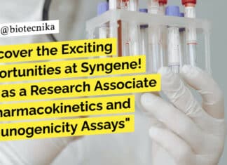"Discover the Exciting Opportunities at Syngene! Join as a Research Associate in Pharmacokinetics and Immunogenicity Assays"