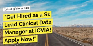 "Get Hired as a Sr. Lead Clinical Data Manager at IQVIA! Apply Now!"